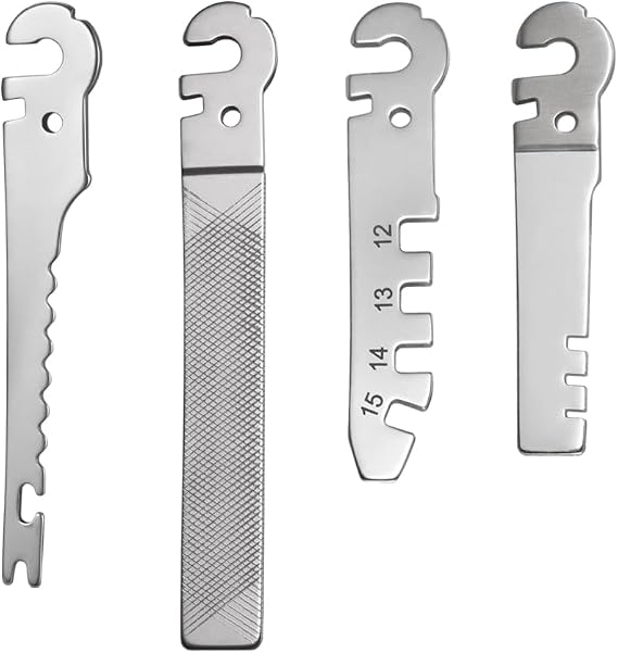 Roxon FT03 Build Your Own Multitool Accessory for Flex Multitool (Flat File, Fish Hook Remover & Scaler, Hook Sharpener Adjuster, Bicycle Spoke Wrench) Good for Fishing & Camping