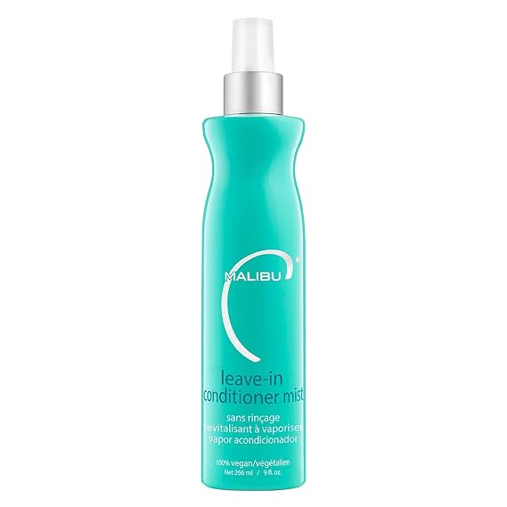 Malibu C Leave In Conditioner & Moisturizing Heat Protectant for Hair - Adult & Kids Hair Detangler Spray for Daily & Post Swim to Help Prevent Color Fading with UV Protection (9oz)