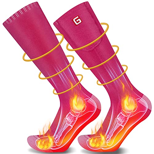 Heated Socks for MenWomen-Rechargeable Electric Battery Heat Socks,Winter Warm Novelty Heat Insulated Sox Kit,Thick Thermo Skiing Heating Stockings,Hunting Climbing Hiking Foot Warmer Socks