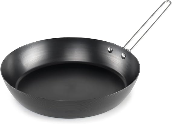 GSI Outdoors Frypan, Lightweight Carbon Steel, Collapsible Handle Camp & Outdoor Frying Pan