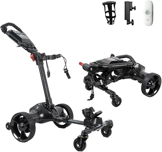 G3 Electric Golf cart,Electric Golf Push Cart Auto Follow You, 45 Holes Battery,Remote/APP/Manual Control,Anti-Tipping,Electric Golf Push cart with Remote,Umbrella,& Phone Holder