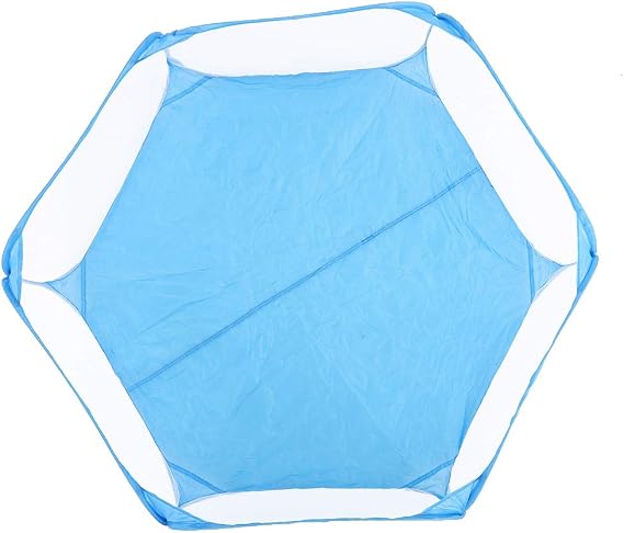 Portable Small Pet Playpen Tent for Outdoor Lightweight and Foldable Pet Cage for Cats Dogs Rabbits Non-Woven Fabric Blue (Blue)