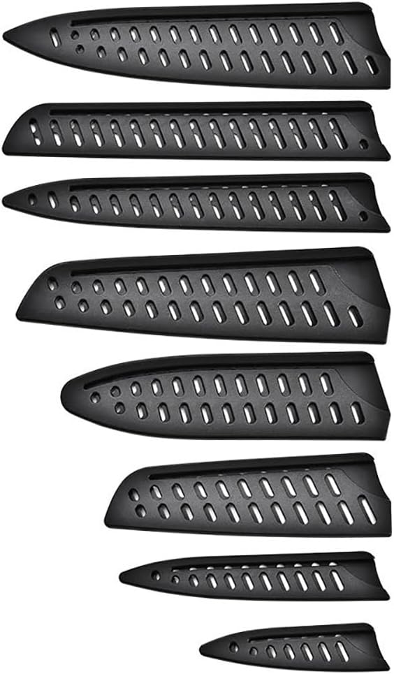 8 Pieces Universal Knife Guards Set, Plastic Kitchen Knife Covers Sleeves Knife Sheath Blade Protector for Paring Utility Santoku Nakiri Cleaver Bread Carving Chef Knife