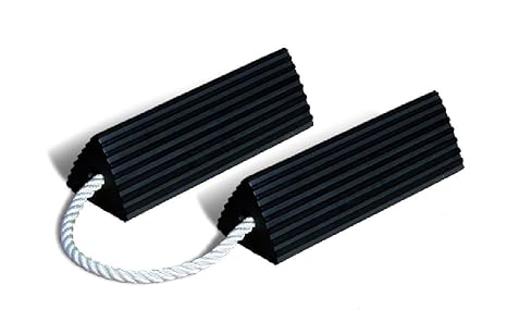 Roadblock RC5524-P Rubber Triangular Wheel Chock, Black, 24" Length, 5" Width, 4.33" Height (Pair)