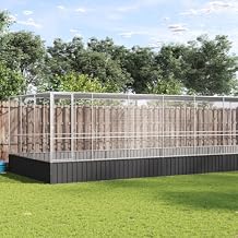 Steel Aviary with Extension, Large Flight King Bird Cage for Cockatiels African Grey Quaker Amazon Sun Parakeets Green Cheek Conures Pigeons Parrot Bird Cage, 366.9x120.9x83.5,-87