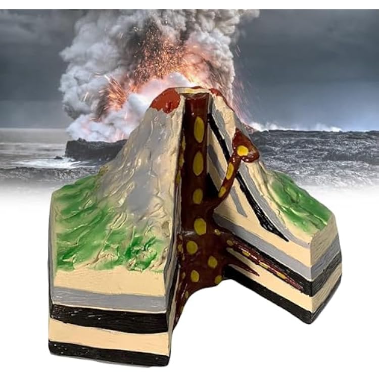 VERIMP Simulated Volcano Model Experimental Spray Volcano Simulation Model Volcanic Lava Demonstration Model Volcano Internal Structure Lava Landform Geographic Model for School Teaching Aids