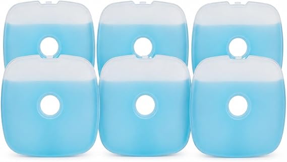 1ABOVE Freezer Blocks 6 Pack — Reusable Ice Packs with Easy-Grip Finger Hole for Cool Bags, Lunch Boxes, Camping & Picnic — Long Lasting BPA-Free Ice Blocks for Coolers