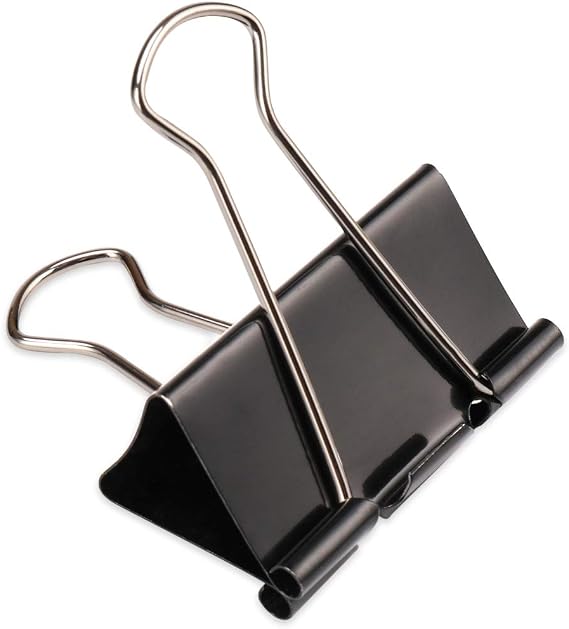 H&S Multi-purpose Jumbo Foldback Clips for Paperwork - (Pack of 10) Black Binder Office Clips for Paper & Pictures - Bulldog Large Binder Clips for School Stationery