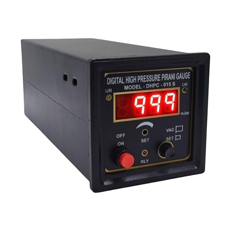 Digital Pirani Gauge Micron Gauge HVAC | High Vacuum (Range: 999 mBar to 0.001 mBar) for Sputtering Units, Coating Units, Ejector Systems Alongwith Calibration Certificate Model: AI-DHPG-015