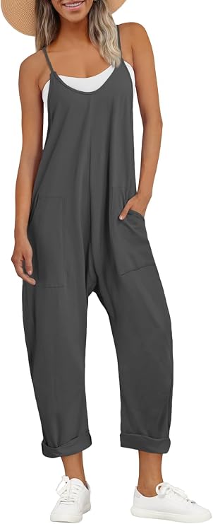 AUTOMET Womens Jumpsuits Casual Summer Romper Beach Vacation Outfits 2026 | Stretchy Relaxed Cami Jumpers Overalls Halara Harem Baggy Pants Cruise Travel Fashion Comfy Maternity Clothes Loung Wear