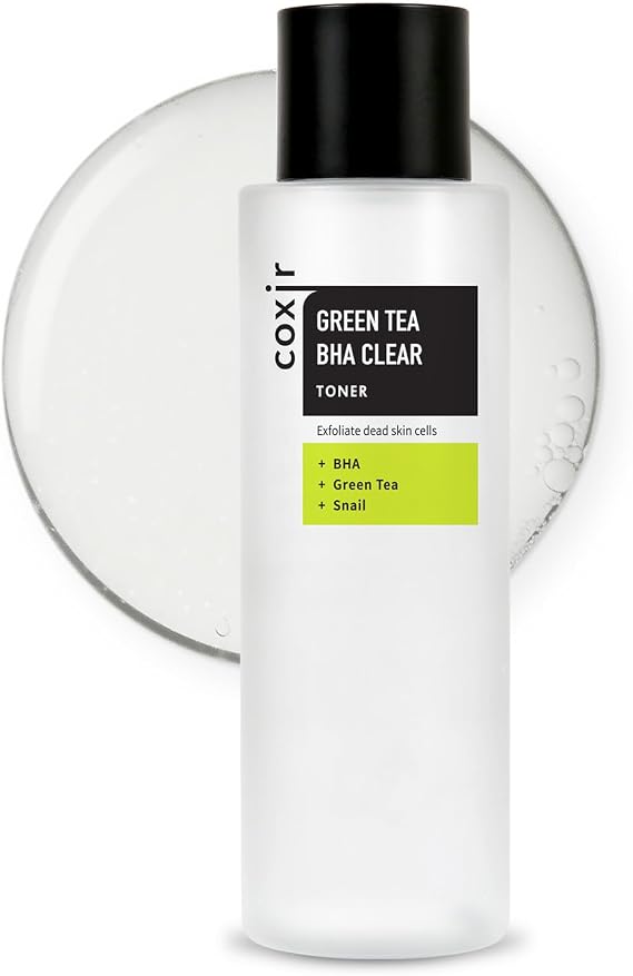 coxir Greentea BHA Clear Toner |Hydrates, Purifying and mild exfoliating Facial Toner| Korean Skin Care, Cruelty Free, Paraben Free [150ml/5.07 fl.oz]