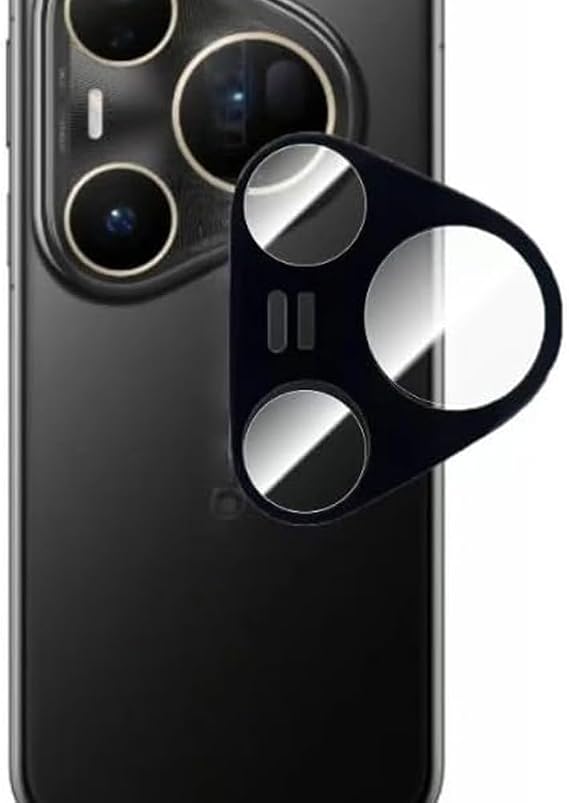 Coverzone Huawei Pura 80 Ultra ile uyumlu Kamera Lens Koruma Kolay Takabilen Görüş Açısını Bozmayan Yüksek çözünürlüklü Premium Advice Safir Kamera Lens Koruma (Siyah, Huawei Pura 80 Ultra)