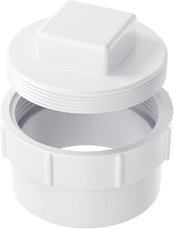 4 PVC Sewer Cleanout Adapter with Plug - Efficient Drainage Solution for Piping Systems