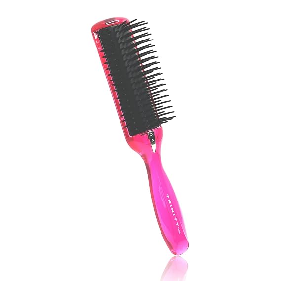 Trinity-Anti Static Hairbrush, Hair Detangler Brush for Women and Men with Grounding Wire, Dry and Wet Hair Brush for Blow Drying, Volumizing, and Hair Styling Pink