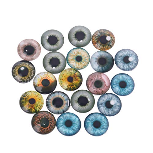20Pcs Round Glass Dragon Eye Glass Doll Eyes Animal DIY Crafts Eyeballs for Dinosaur Eye Accessories Jewelry Making Handmade 8mm12mm18mm