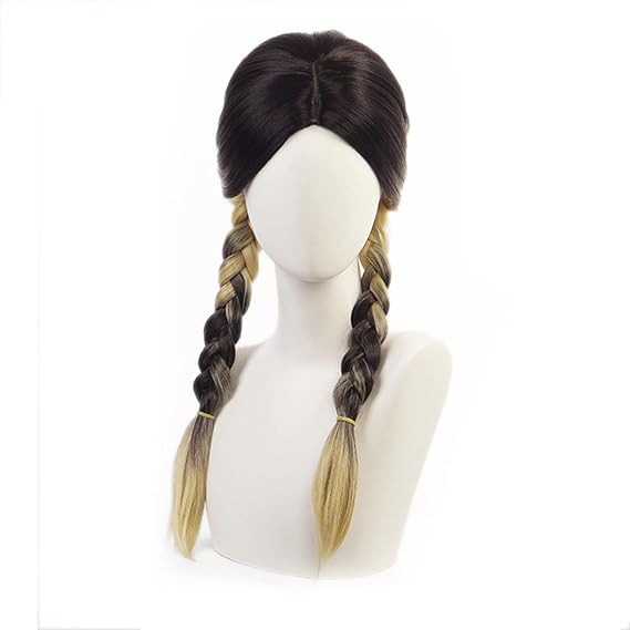 XiongXiongLe Halloween Anime Role Wig Cosplay Men Women Black Gradient Yellow Long Costume Wigs for Adult Cos Party Halloween Christmas Comic