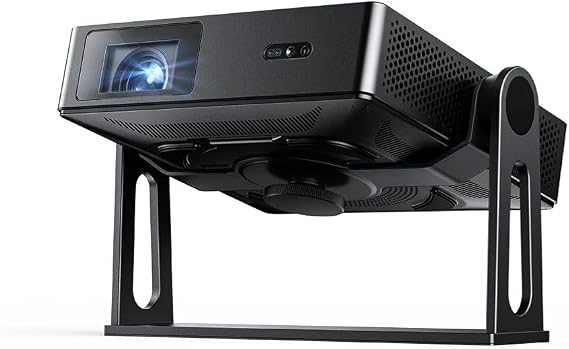 NexiGo Nova Mini Bundle with Gimbal Stand, Portable Laser Projector, Google TV w/Netflix, 1080p FHD, 1200 Lumens, 15000:1 Contrast w/SAE, 3D, Auto Setup, 150" Display, 8W Dolby Audio