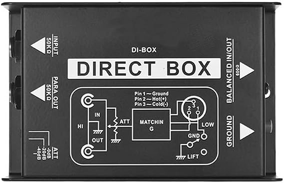 Single Channel Audio Converter DI-Box Passive Direct Box DI-Box Direct Injection Audio Box Audio Isolator