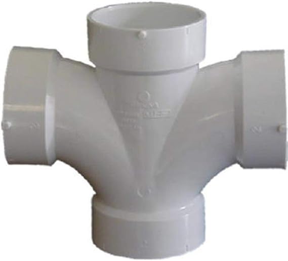 Genova Products 73520 Double Sanitary Tee Pipe Fitting, 2"