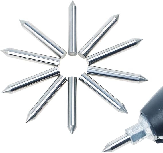AUTOTOOLHOME 10pcs Scribe Tips Engraver Bits Carbide Point Bit Nozzle for Rotary Tool Electric Engraver Engraving Metal Wood PVC Plastic