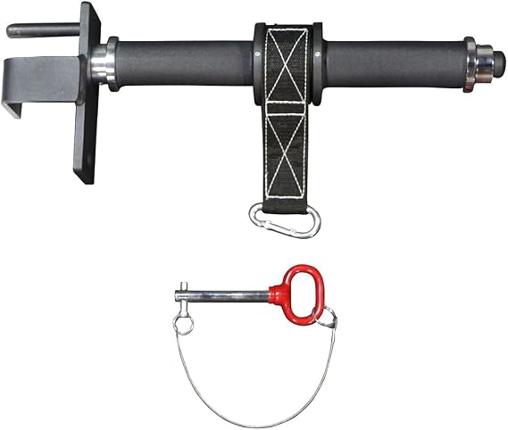 Titan Fitness Rack-Mounted Wrist Roller for X-3 & TITAN Series Power Racks, Rated 200 LB for Forearm, Grip & Shoulder Strength Trainer with Knurled Handles & Carabiner Loading Pin Attachment