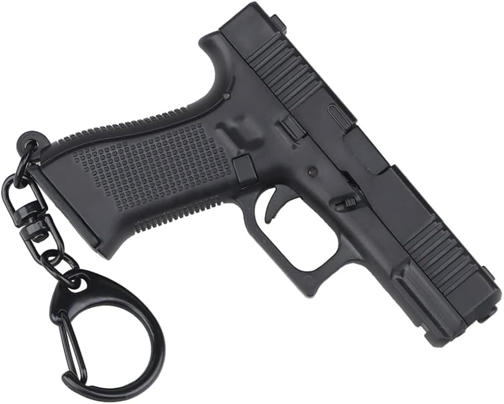 Mini Pistol-Shape Keychains for Men Women G-45 Gun-Model 1:4 Scale Key Chain Charm for Gift Bag Pendant Ornament