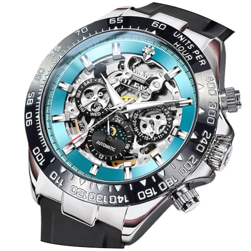 OLEVS Mens Automatic Watches Self Winding Tourbillon Skeleton Date Waterproof Luminous Diamond Luxury Business Dress Wrist Watches