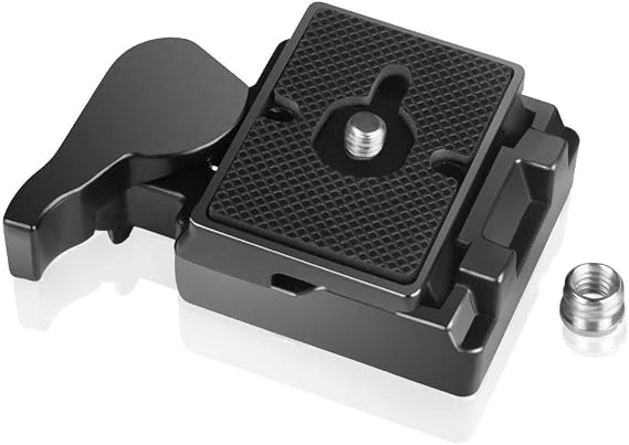 UTEBIT 323 RC2 Quick Release Plate with Clamp and 1/4'' - 3/8'' Screw, Camera QR Plate Mount Rapid Connect Tripod Adapter Compatible for Manfrotto 200PL-14, 323 RC2 496RC, 498RC2, 804RC2