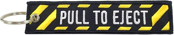 Luso Aviation Pull To Eject, Embroidered Key Chain