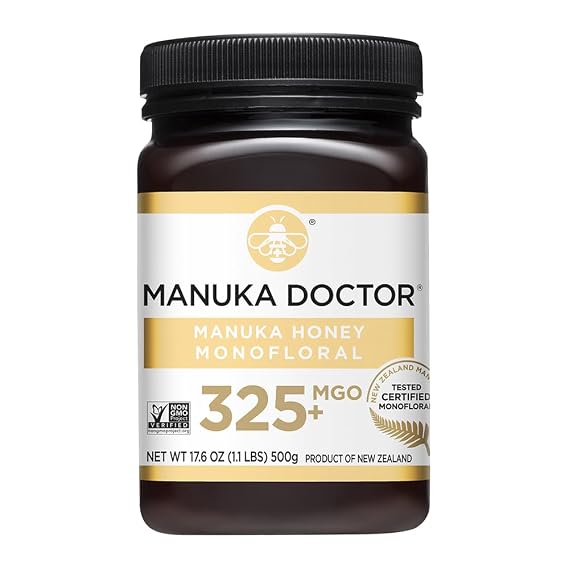 Manuka Doctor - MGO 325+ Manuka Honey Monofloral, 100% Pure New Zealand Honey. Certified. Raw. Non-GMO (17.6 oz)
