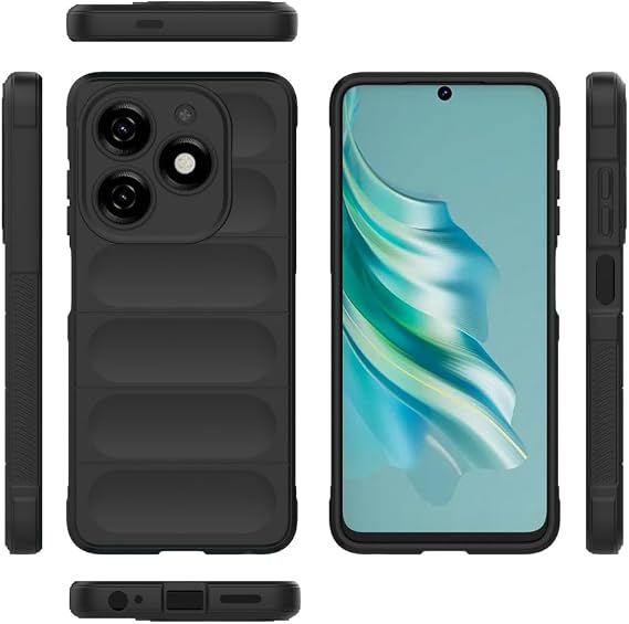 Compatible with Tecno Spark 20 Case Cover,TPU Mobile Phone Soft Compatible with Tecno Spark 20 KJ5 / Spark 20C BG7n Case Cover Black