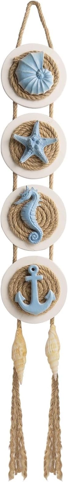 flangairy Beach Decor, 3D Seashell Starfish Coastal Bathroom Wall Hanging