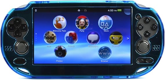 COSMOS Light Blue Protective Hard Case Cover for Playstation PS VITA 1000 Oval Start & Select Button Only