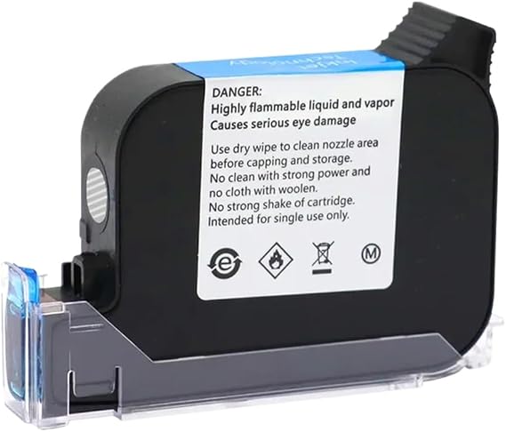 ZK2588 Ink Cartridge Black Red Green Blue Compatible with 12.7 Mm Handheld Inkjet Printer Compatible Replacement(Invisibility)