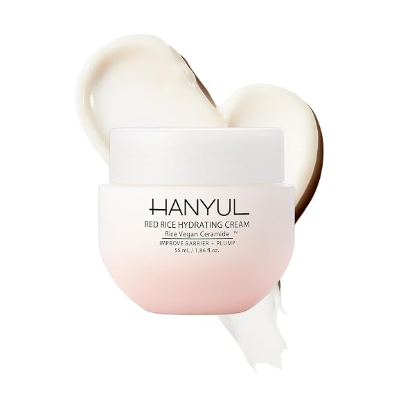 Hanyul Red Rice Hydrating Cream with Fermented Rice Extract & Ceramides | Korean Moisturizer for Plumping Hydration, Radiant Skin Glow, Firming & Barrier Support | For All Skin Types | Vegan