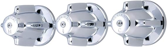 Central Brass 0950 Three Handle Valve Set - 8 inch Centers