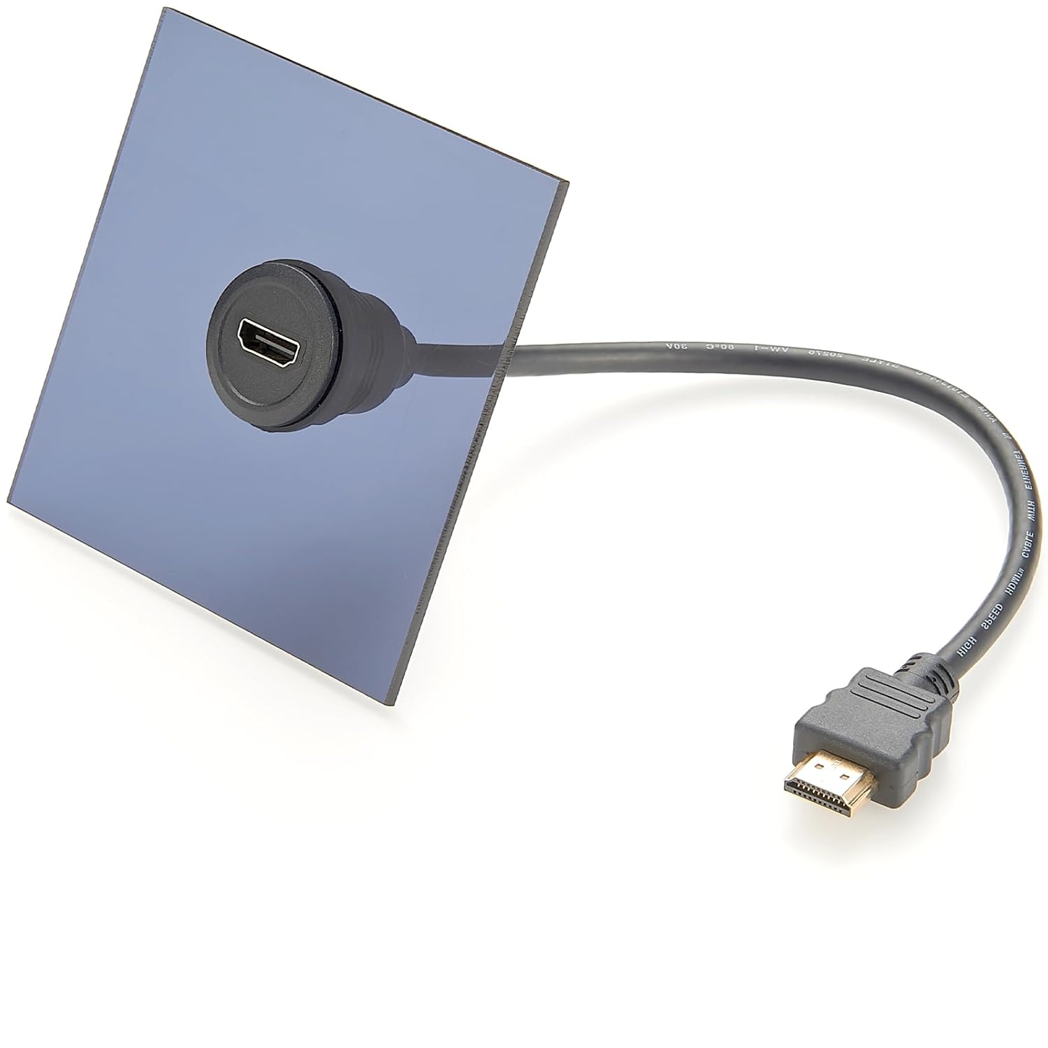 HD-MI Panel Mount Cable, Male to Female, Flush Mount Coupler, for Car and Boat Dashboard