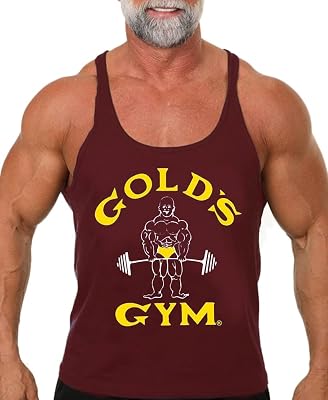 Golds Gym Tank Top Stringer- Official Licensed - ST-2 L, Burgundy
