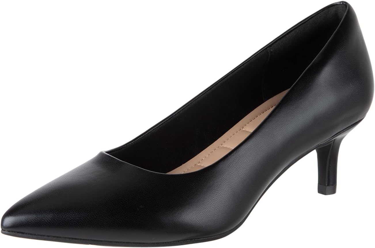 Comfort Plus Womens Komfy Cushioned Pointed Toe Low Kitten Heel Pump by Payless