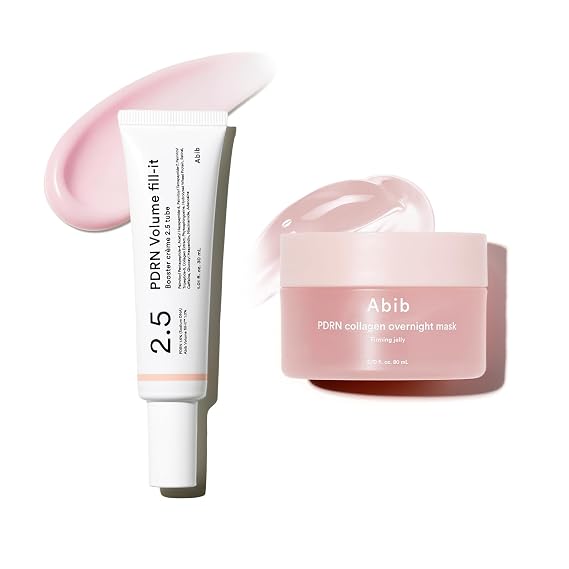 Abib PDRN Firming Overnight Duo: Volume Fill-It Booster Cream & Overnight Face Mask - Peptide Retinal Anti-Aging Cream for Wrinkles, Korean Sleeping Mask for Elasticity, Plumping