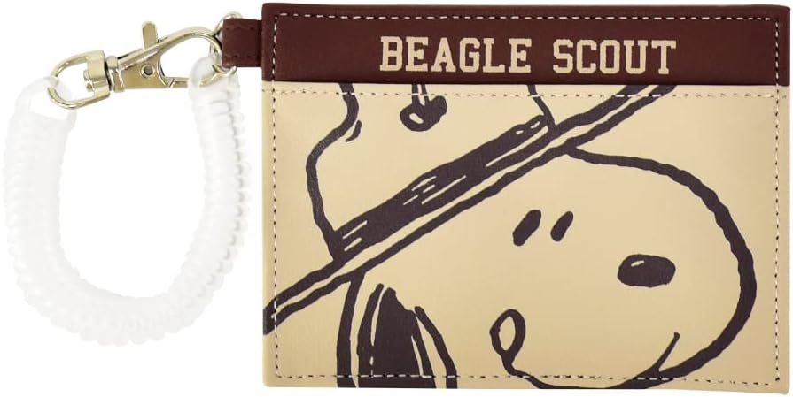 Snoopy Pass Case Regular Card Case 2 Pieces Synthetic Leather PU Leather Mini Small Coil Chain Simple