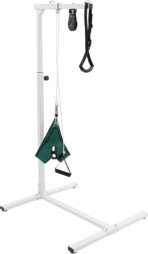 Bed Erector 360° Bed Trapeze Medical Trapezoidal Bars for Getting Out of Bed Mobile Standing Aid with Neck Traction Device 9 Levels Height Adjustable