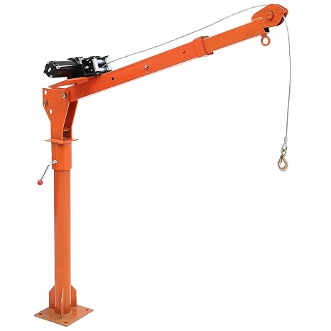 1100 lb Electric Pickup Truck Crane with Electric Winch 3500 lb 12V, Folding Truck-Mounted Crane, Painted Steel Pickup Truck Jib Cranes Hoist 360 Swivel for Lifting Goods in Construction Factory