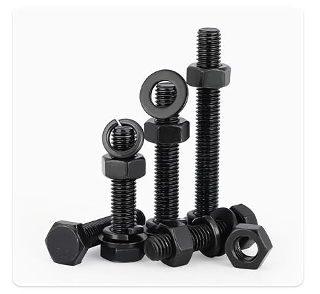 M8-1.25 x 80mm Hexagon Bolts Hex Head Screws, 8.8 Grade Alloy Steel, Black Oxide Finish, Pack of 24