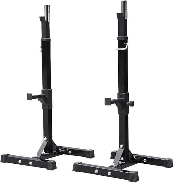 Yaheetech Adjustable Squat Rack Pair, Barbell Bench Press Stands, Home Gym