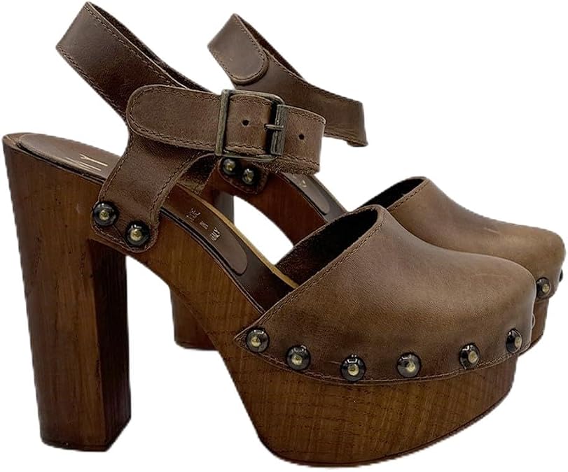 Kiara Shoes Women's Swedish Style Clogs - Made in Italy - MY462 Taupe
