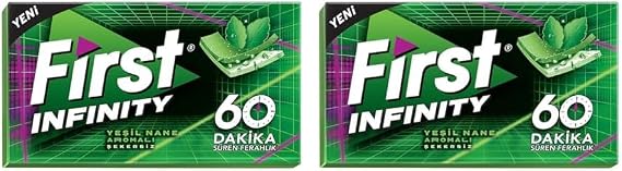 First Infinity 60 DK Yeşil Nane Aromalı Şekersiz Sakız 27 gr 2li paket