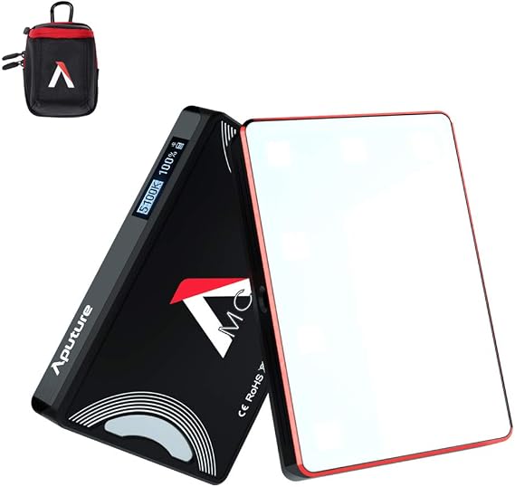 Aputure Amaran MC RGBWW Mini On Camera Video Light,Al-M9 Upgrade Version,3200K-6500K,CRI/TLCI 96+,HSI Mode,Support Magnetic Attraction and App with USB-C PD and Wireless Charging