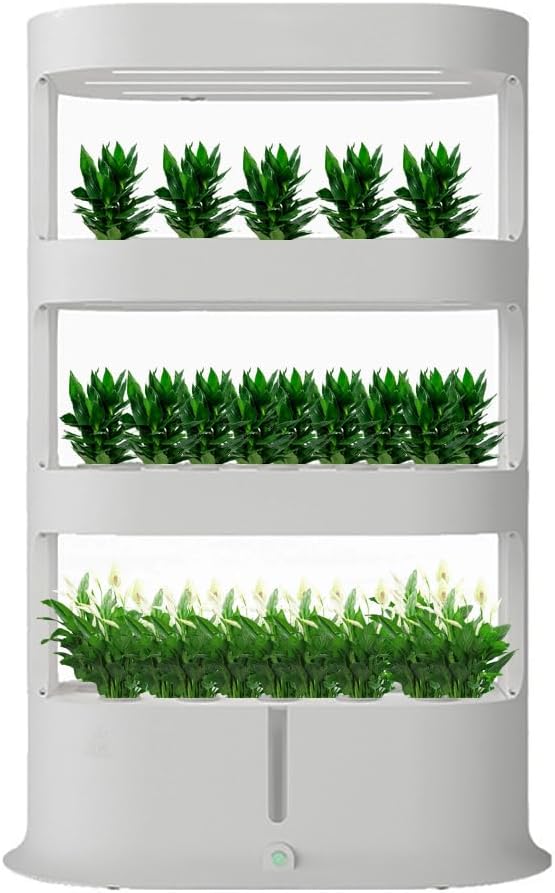 4 Layers Hydroponics Growing System, Indoor Herb Garden Kit with Remote Control LED Grow Light, Aquaponics Grow System Nursery Pots, for Herbs Fruits Vegetables