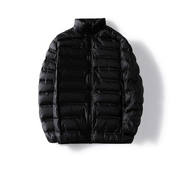Men's Winter Thick Down Jacket Puffer Coat without Hood Lightweight Water Resistant Warm Insulated Jackets
